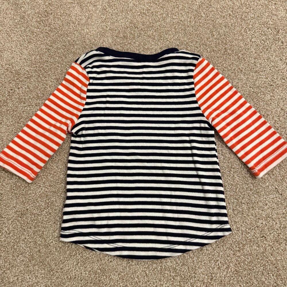 Oshkosh Crew Neck Blue Orange White Striped Shirt Boy's Size‎ 2T - Picture 3 of 5